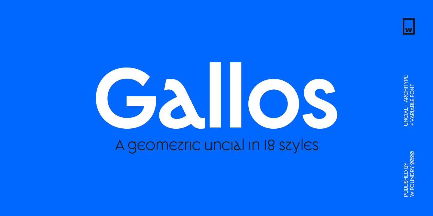 Przykład czcionki Gallos Uncial Thin